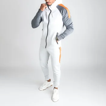 Мужской Повседневный спортивный костюм с контрастным карманом