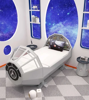 Креативные детские кровати 1,5 м односпальная мебель для спальни для мальчиков космический корабль кровать для девочек и мальчиков