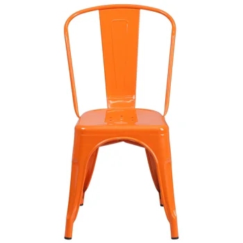 Металлический штабелируемый стул для помещений и улицы коммерческого класса, оранжевый обеденный стул, современный обеденный стол, Ресторанный стул, Скандинавский стул