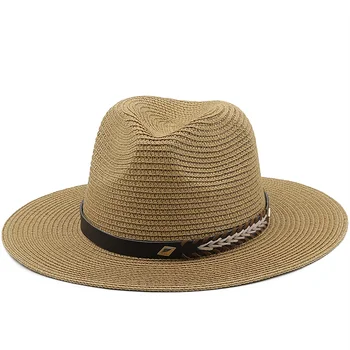 58-60 см Панама Для Летнего Отдыха, Солнцезащитные Шляпы Для Женщин, Мужские Пляжные Соломенные Шляпы, Модные УФ-Солнцезащитные Дорожные Шапки Chapeu Feminino
