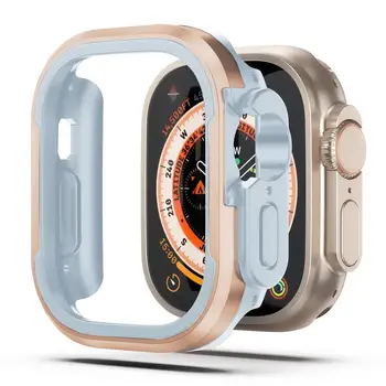 Чехол Из алюминиевого сплава Для Apple Watch Case Ultra 49 мм Защитная пленка для экрана TPU Бампер iwatch series 8 7 6 5 4 SE 45 мм 41 мм 44 мм 40 мм