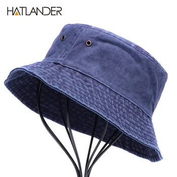 HATLANDER, однотонная хлопковая панама, мужские спортивные кепки для улицы, женская осенне-летняя солнцезащитная шляпа, панама, обычная шляпа для рыбалки, повседневная кепка в стиле хип-хоп