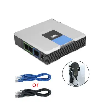 1 Комплект VOIP Шлюз 2 Порта Протокол SIP V2 Интернет-Телефонный Голосовой адаптер с Сетевым кабелем для Linksys PAP2T AU/EU/US/UK Plug